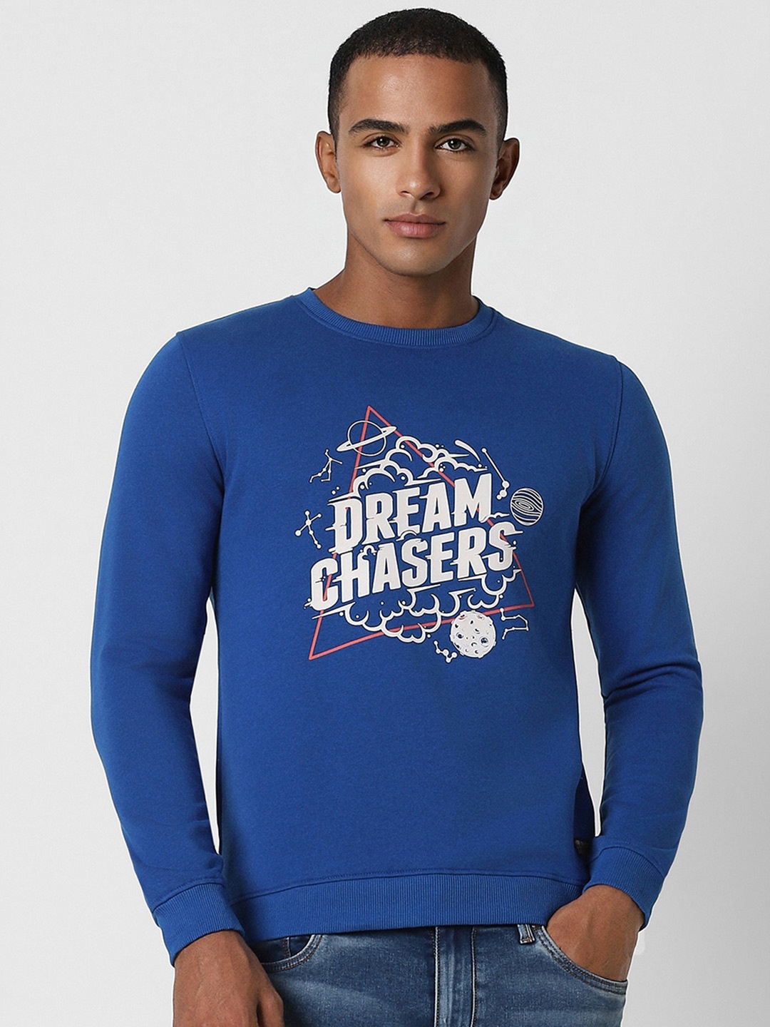 

PETER ENGLAND UNIVERSITY Typography Printed Crew Neck Pullover Sweatshirt, Blue