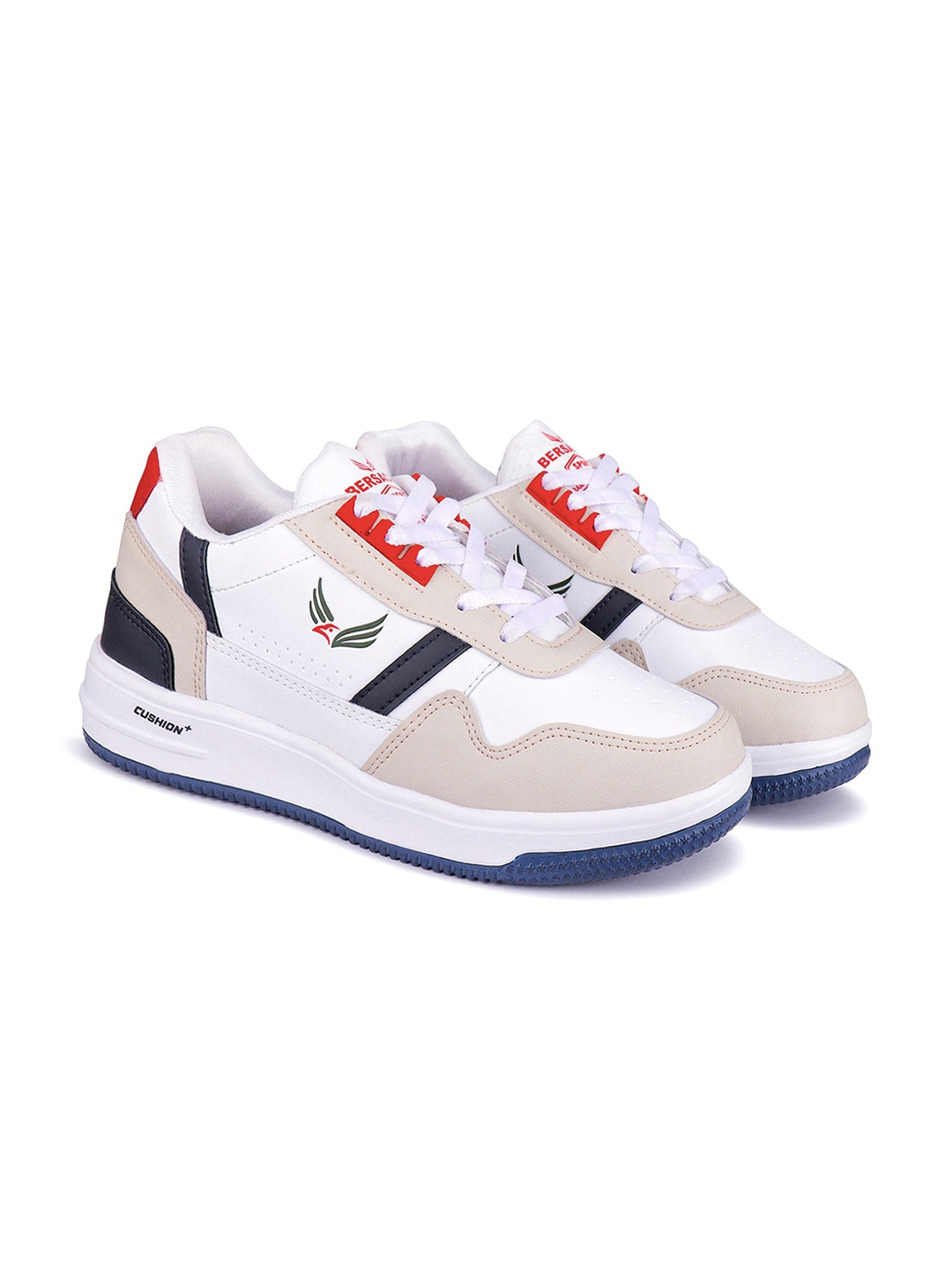 

BERSACHE Men Colourblocked Canvas Sneakers, White