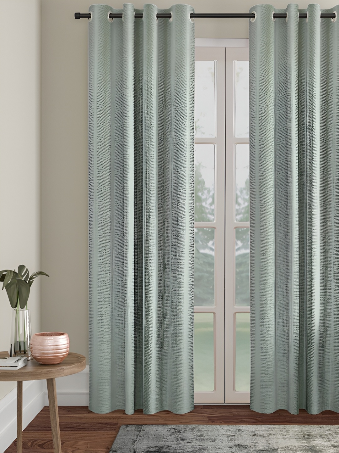 

HOSTA HOMES Olive Green Black Out Long Door Curtain