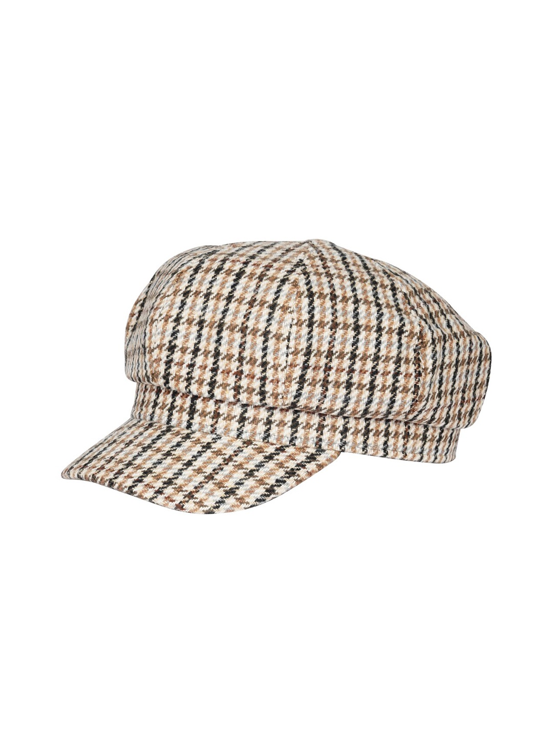 

iSWEVEN Women Checked Cotton Ascot Cap, White
