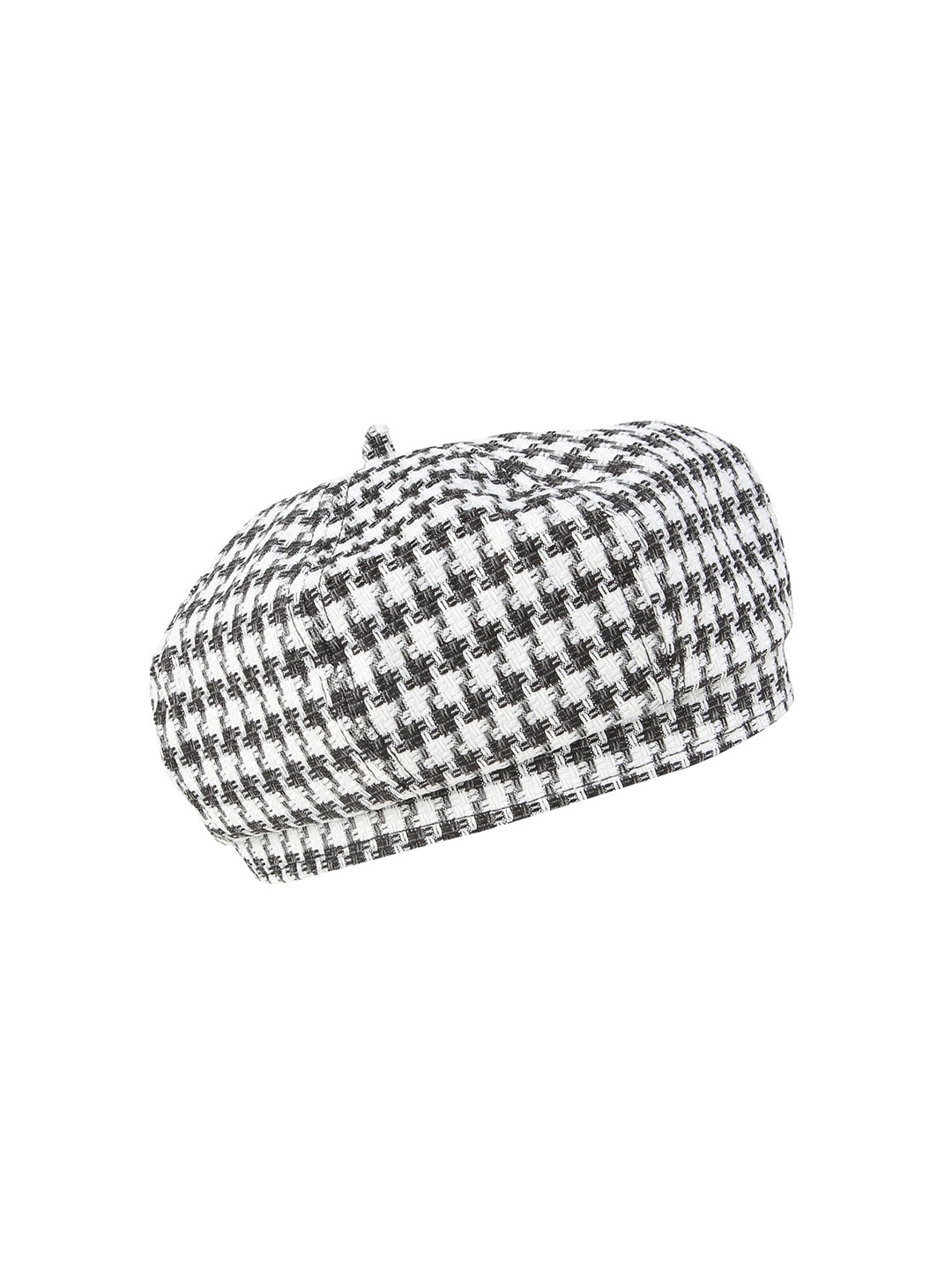 

iSWEVEN Women Checked Cotton Ascot Cap, White