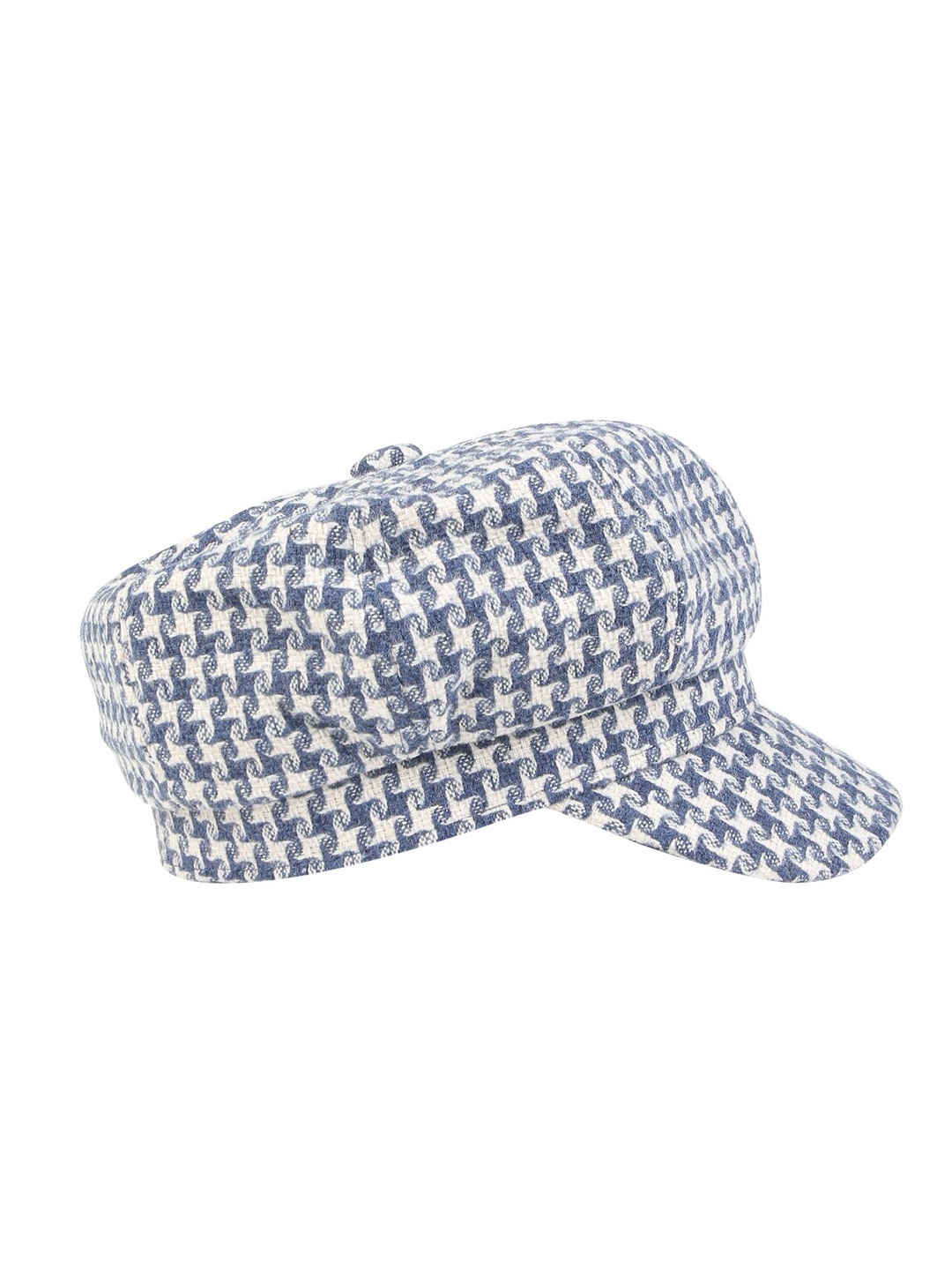 

iSWEVEN Women Checked Cotton Ascot Cap, Blue