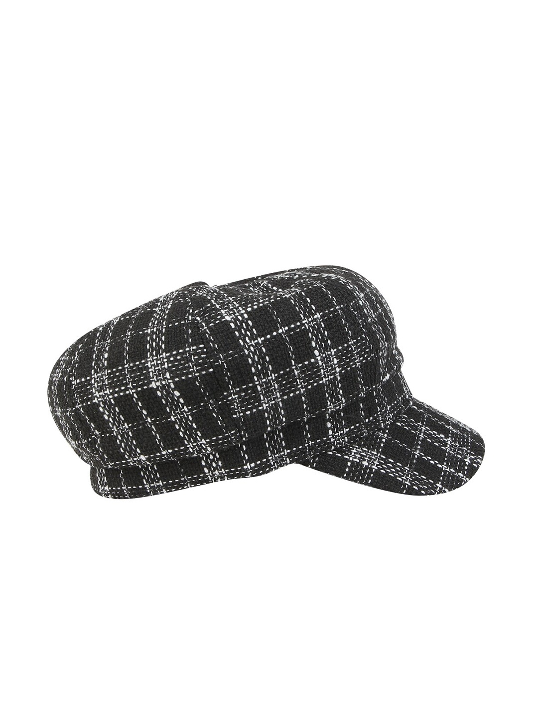 

iSWEVEN Unisex Checked Cotton Ascot Cap, Black