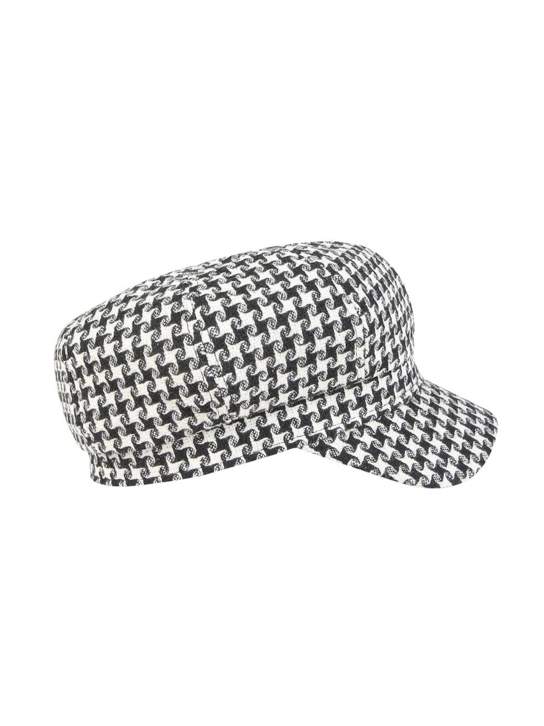 

iSWEVEN Women Checked Cotton Ascot Cap, Black