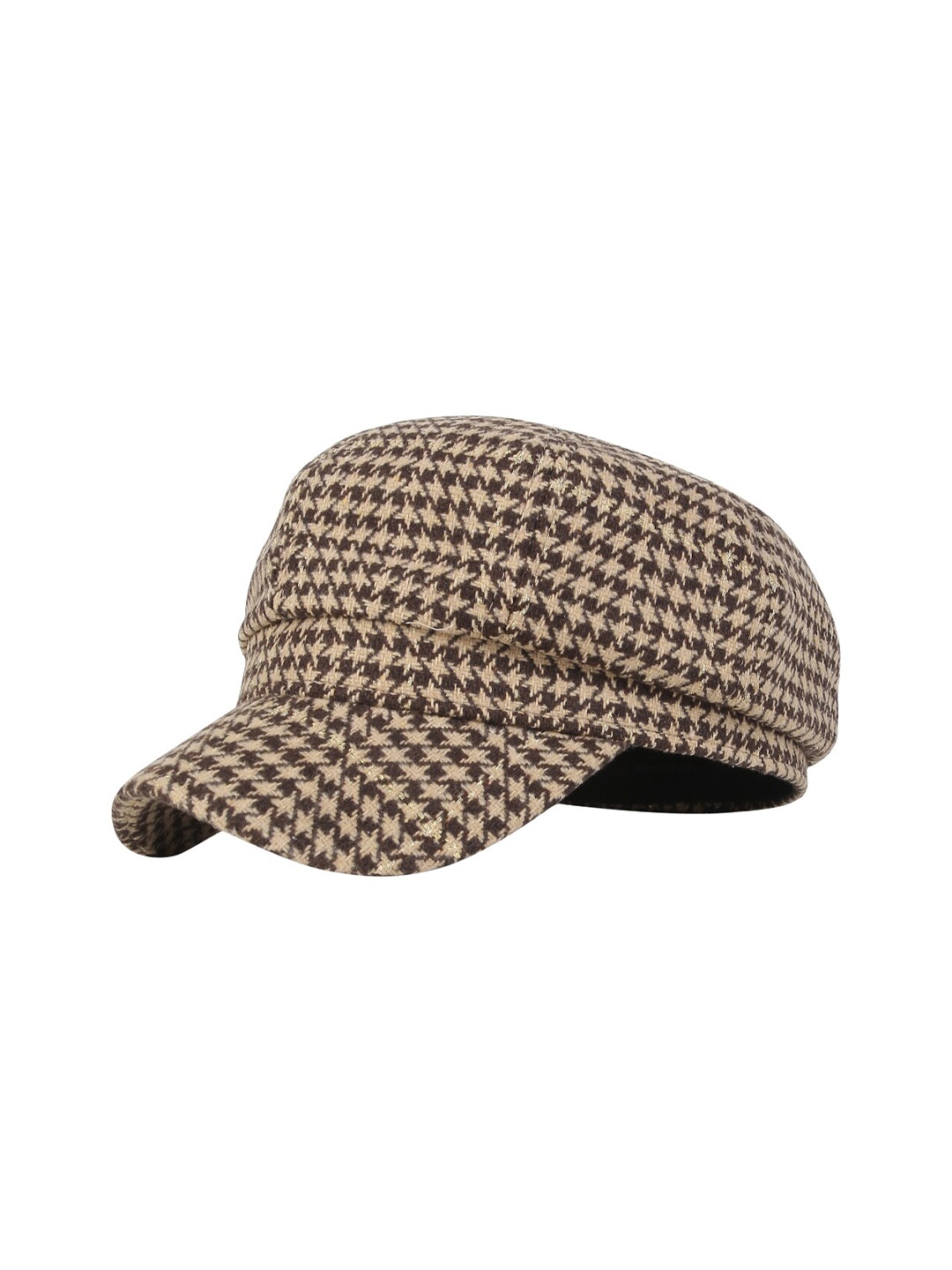 

iSWEVEN Unisex Checked Cotton Ascot Cap, Brown