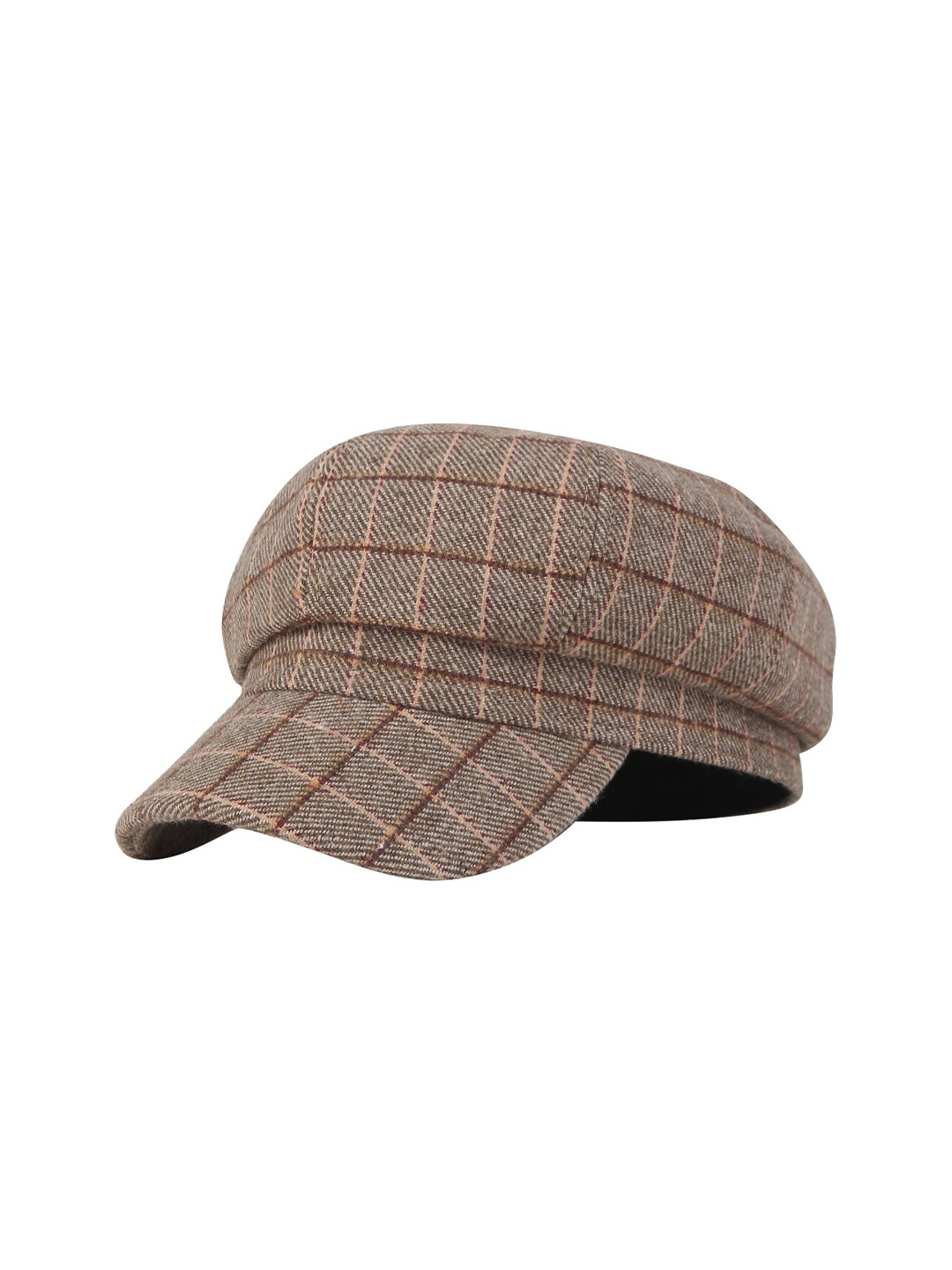 

iSWEVEN Women Checked Cotton Ascot Cap, Grey