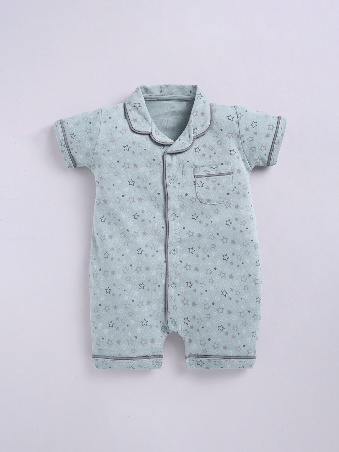 

BABY GO Infants Printed Cotton Rompers, Green
