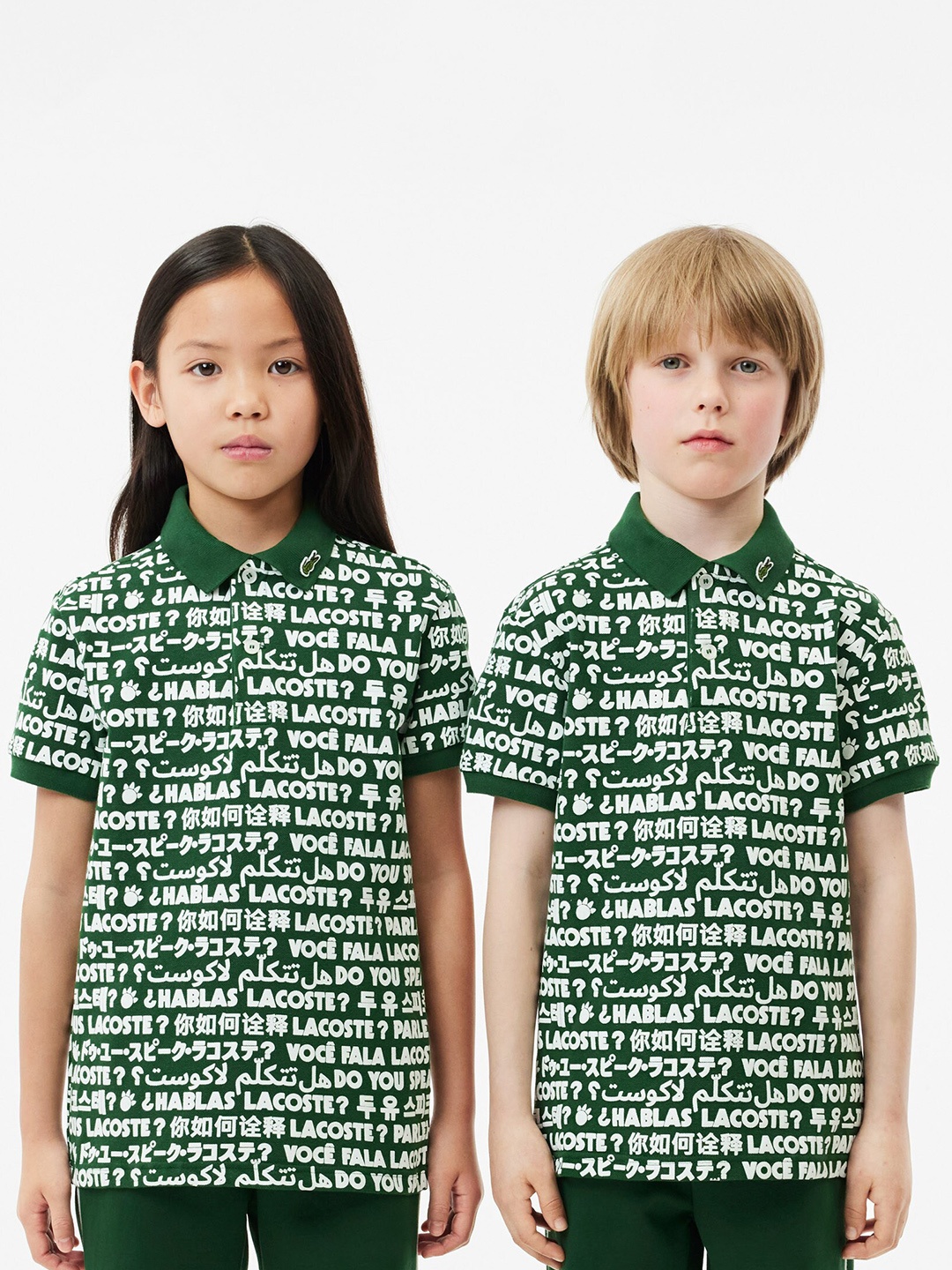 

Lacoste Kids Typography Printed Polo Collar Pure Cotton T-shirt, White