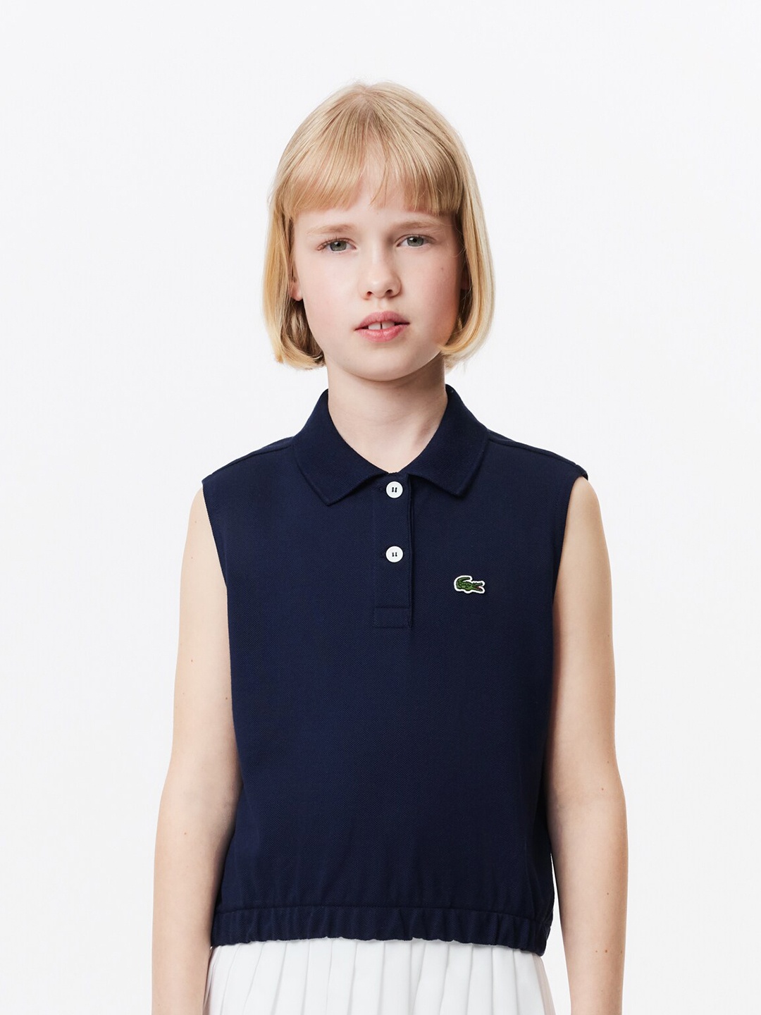 

Lacoste Girls Polo Collar Sleeveless T-shirt, Blue