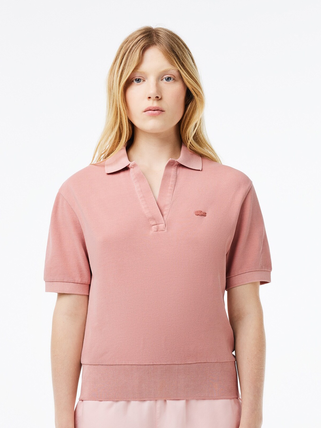 

Lacoste Polo Collar Pure Cotton T-shirt, Pink