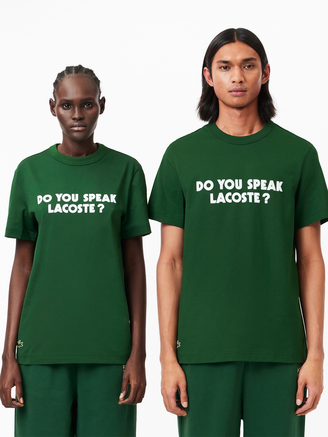 

Lacoste Typography Printed Round Neck Cotton T-shirt, Green