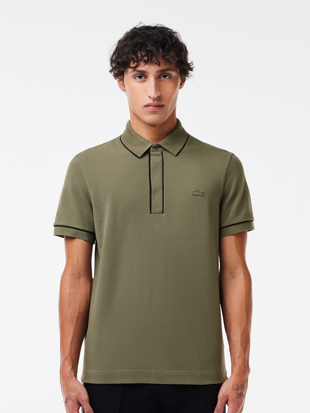 

Lacoste Polo Collar Cotton T-shirt, Olive