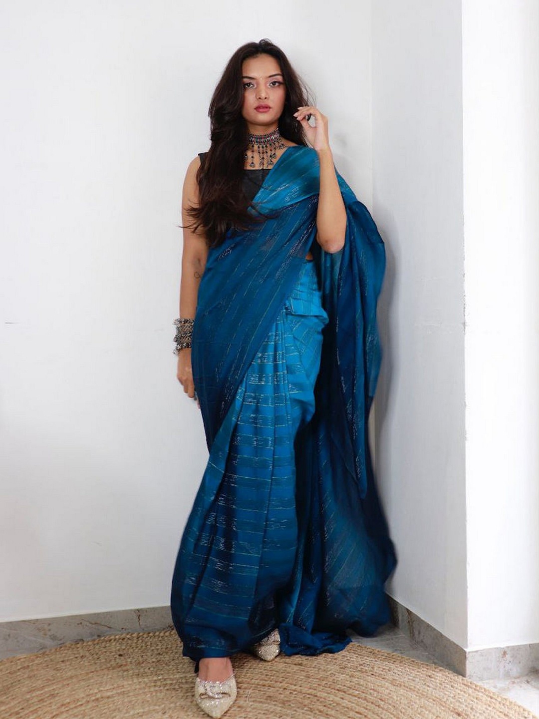 

Reeta Fashion Ombre Ready to Wear Saree, Blue