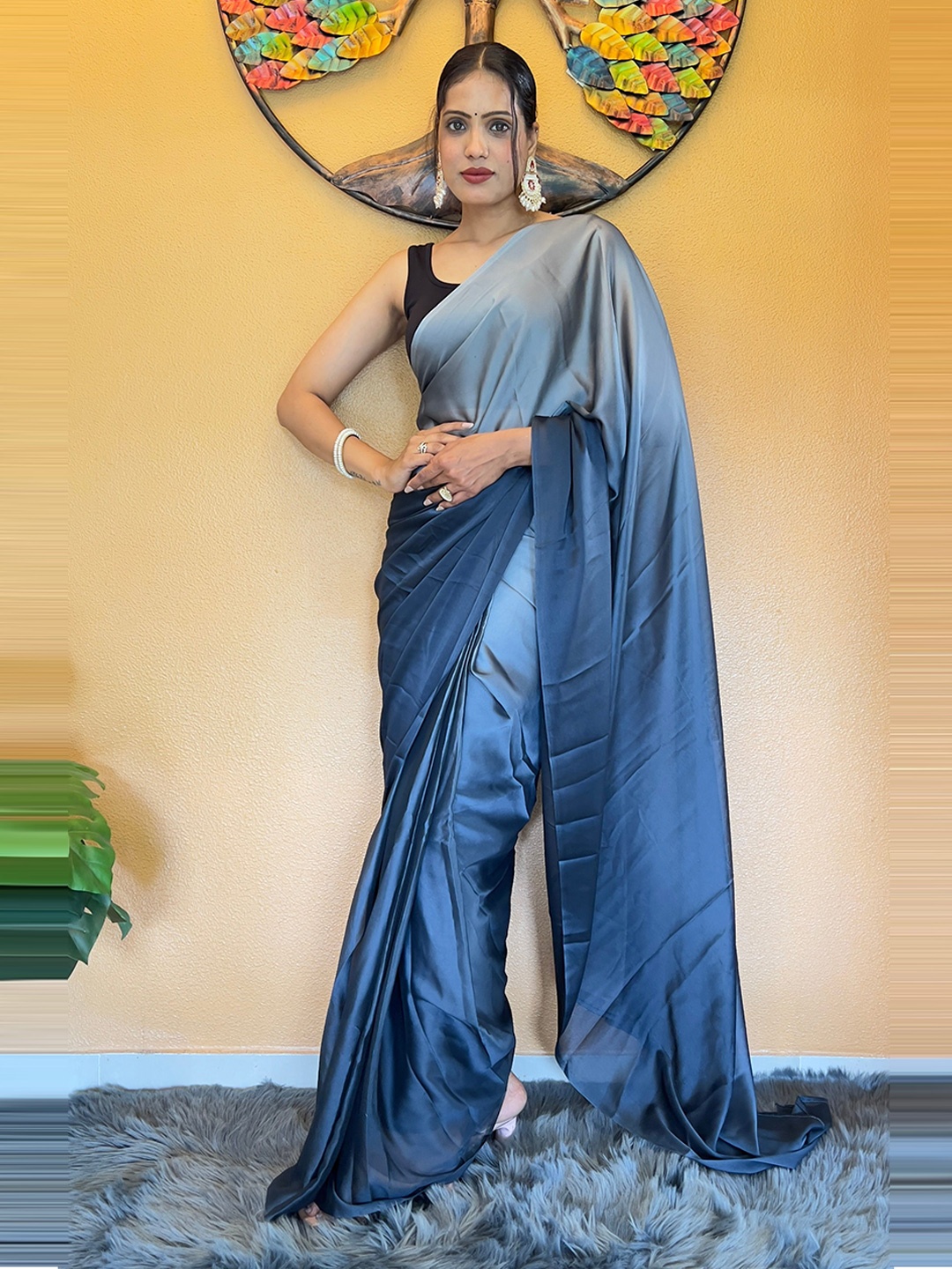 

Reeta Fashion Ombre Pure Chiffon Ready to Wear Saree, Blue