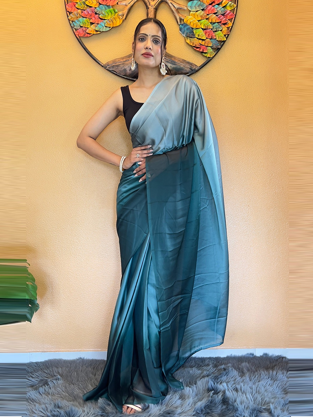 

Reeta Fashion Ombre Pure Chiffon Ready to Wear Saree, Blue