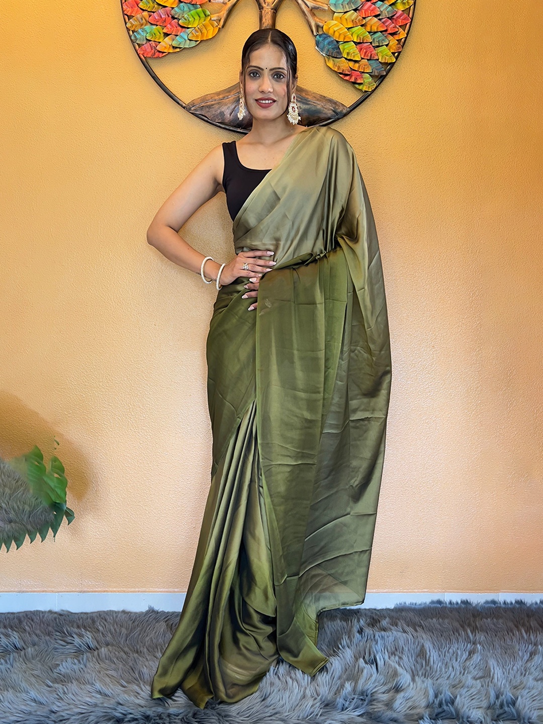 

Reeta Fashion Ombre Pure Chiffon Ready to Wear Saree, Green