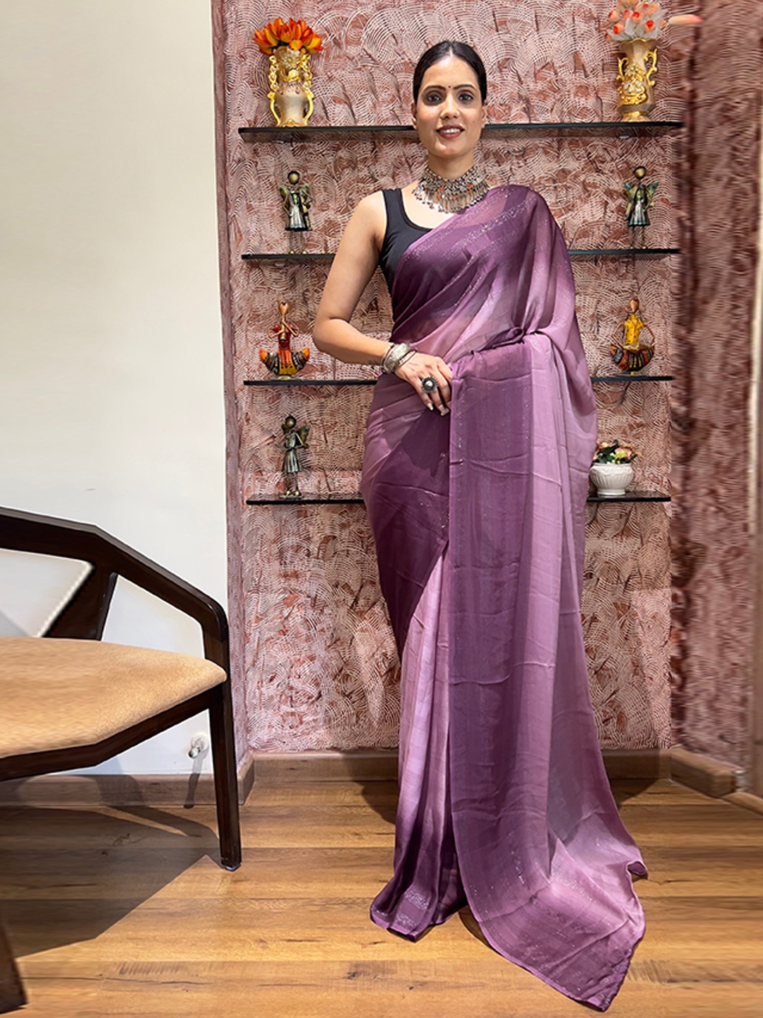 

Reeta Fashion Ombre Ready to Wear Saree, Purple