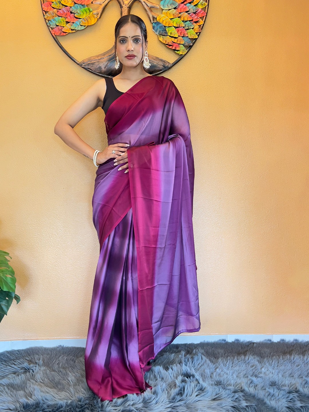 

Reeta Fashion Ombre Pure Georgette Ready to Wear Saree, Maroon