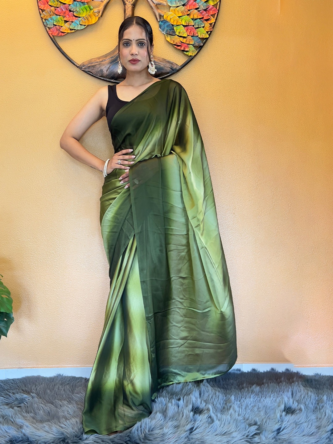 

Reeta Fashion Ombre Pure Georgette Ready to Wear Saree, Green