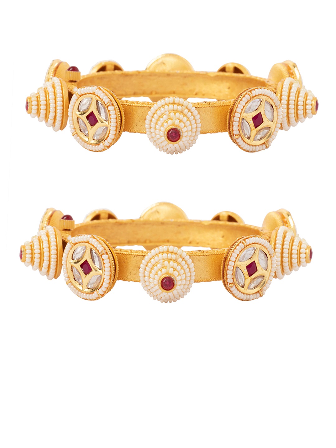 

vivinia BY VIDHI MEHRA MEHRA Set Of 2 Gold-Plated Stone Studded Beaded & Bangle