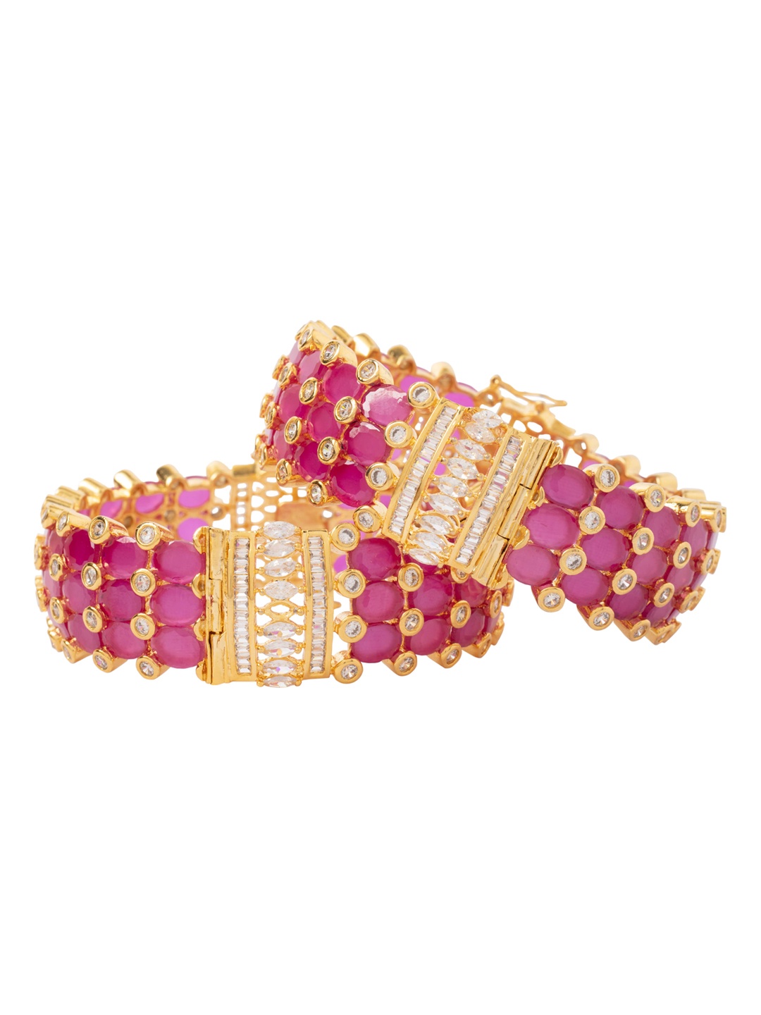 

vivinia BY VIDHI MEHRA MEHRA Set Of 2 Gold-Plated & Kundan-Studded Bangles