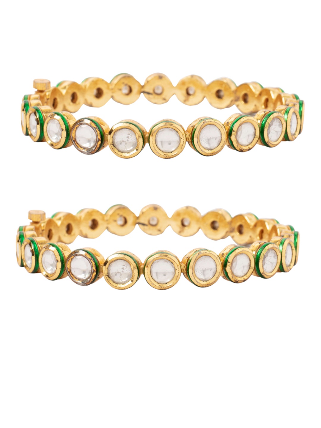 

vivinia BY VIDHI MEHRA Gold Plated Kundan Stone Studded Bangles
