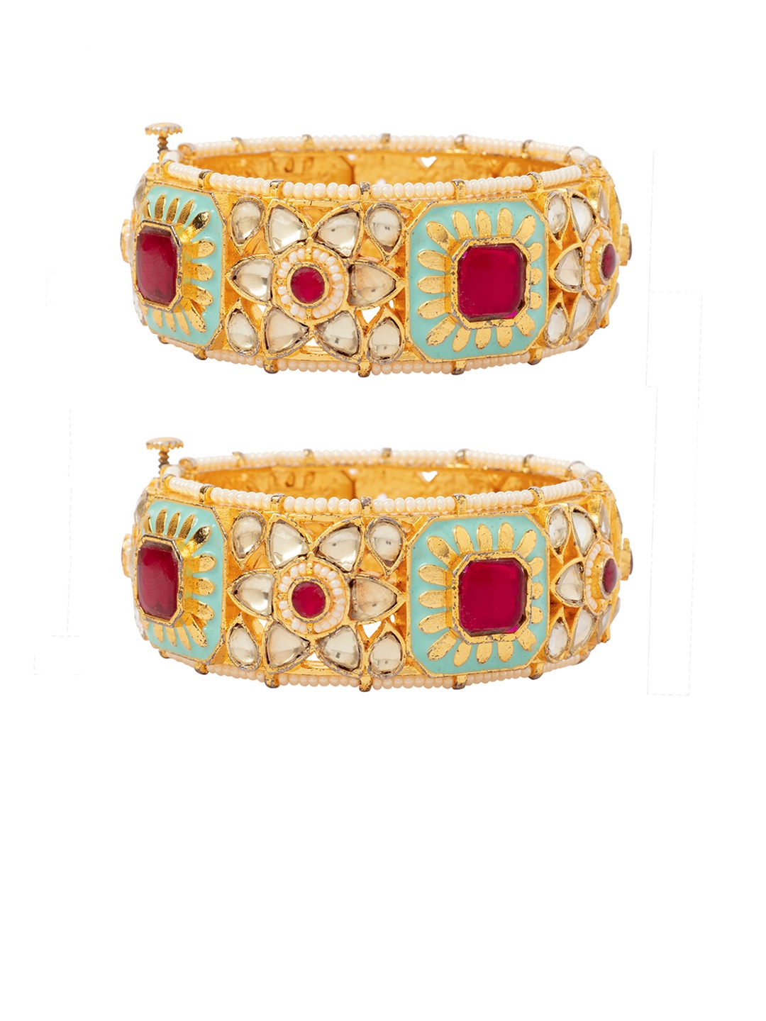 

Vivinia by Vidhi Set Of 2 Gold Plated Kundan Studded Bangle