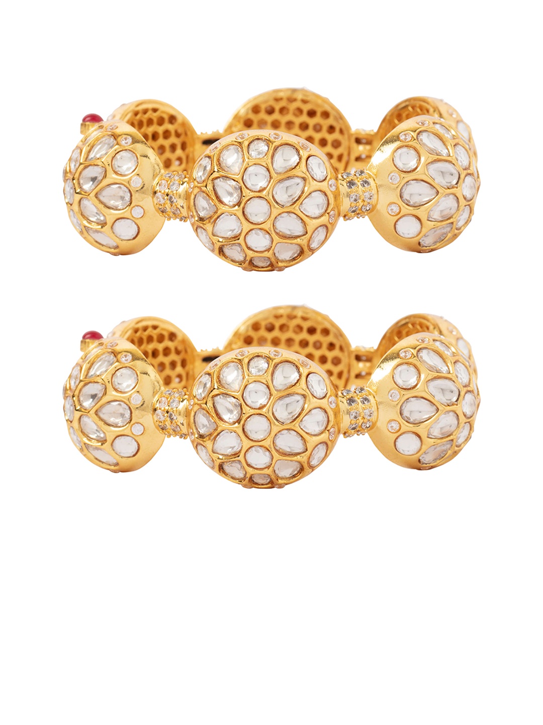 

Vivinia by Vidhi Gold Plated Kundan Stone Studded Bangles