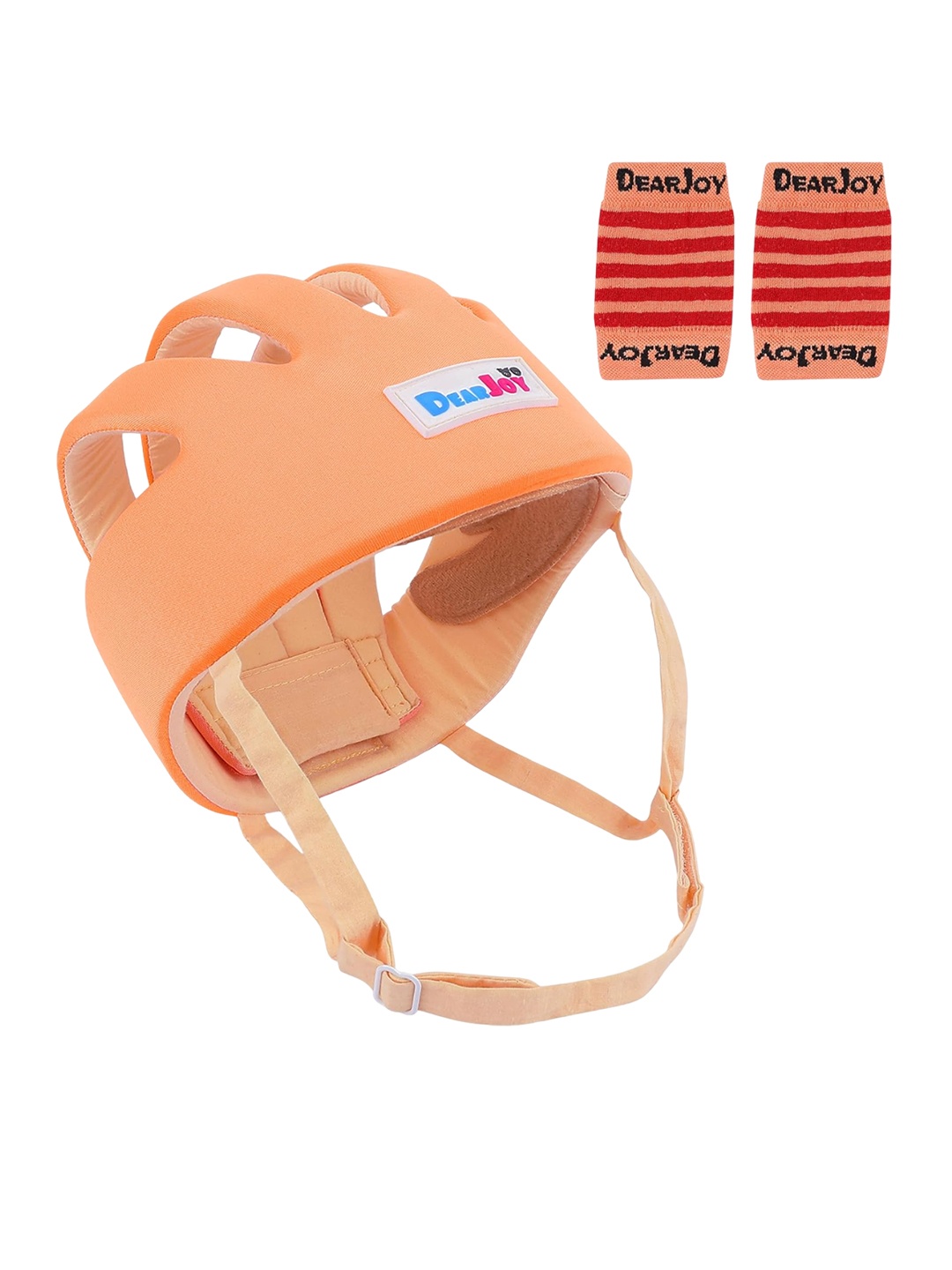 

DearJoy Kids Helmet With Corner Guard & Kneepads, Orange
