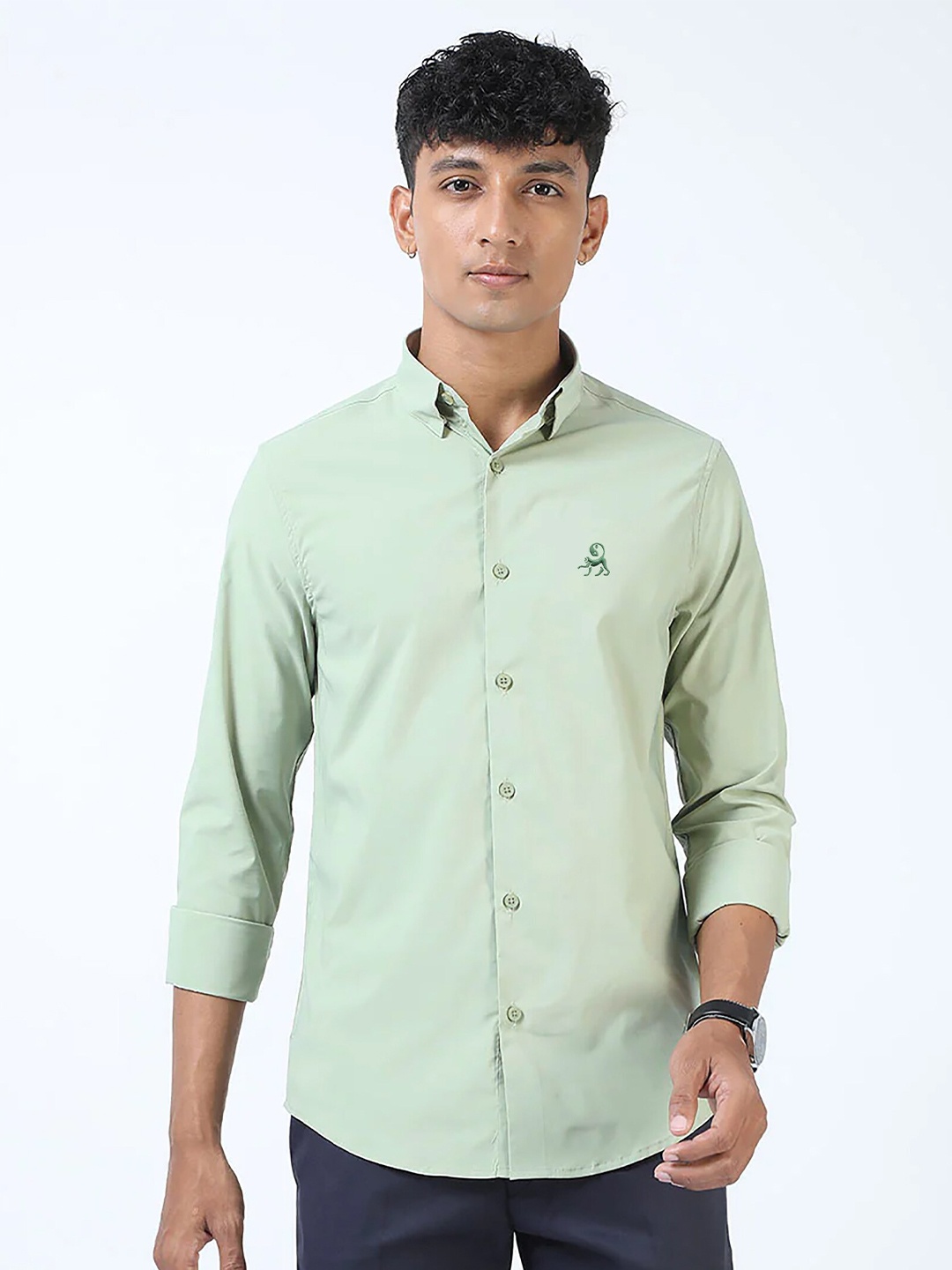 

MISCHIEF MONKEY Classic Tailored Fit Casual Shirt, Green