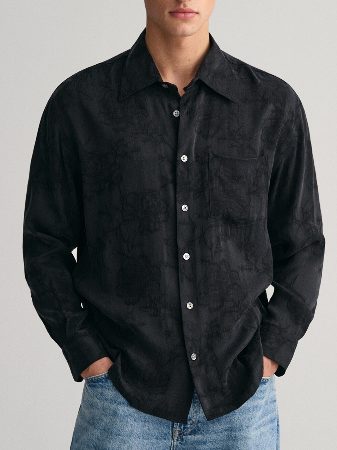 

GANT Spread Collar Casual Shirt, Black