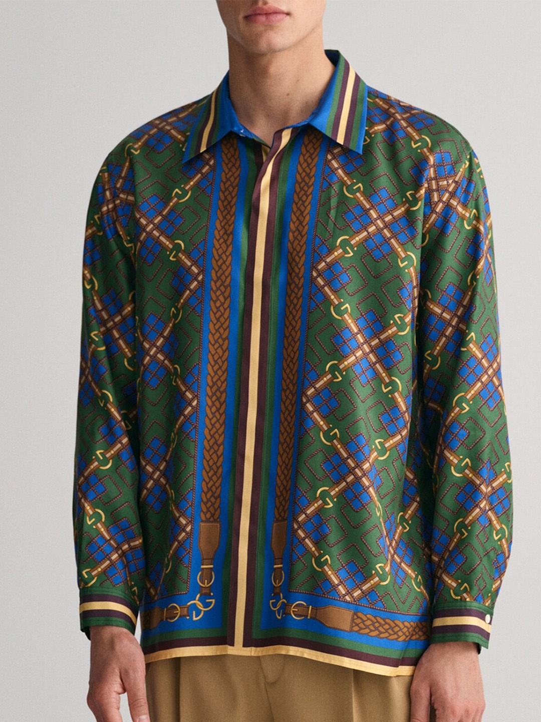

GANT Silk Printed Casual Shirt, Green