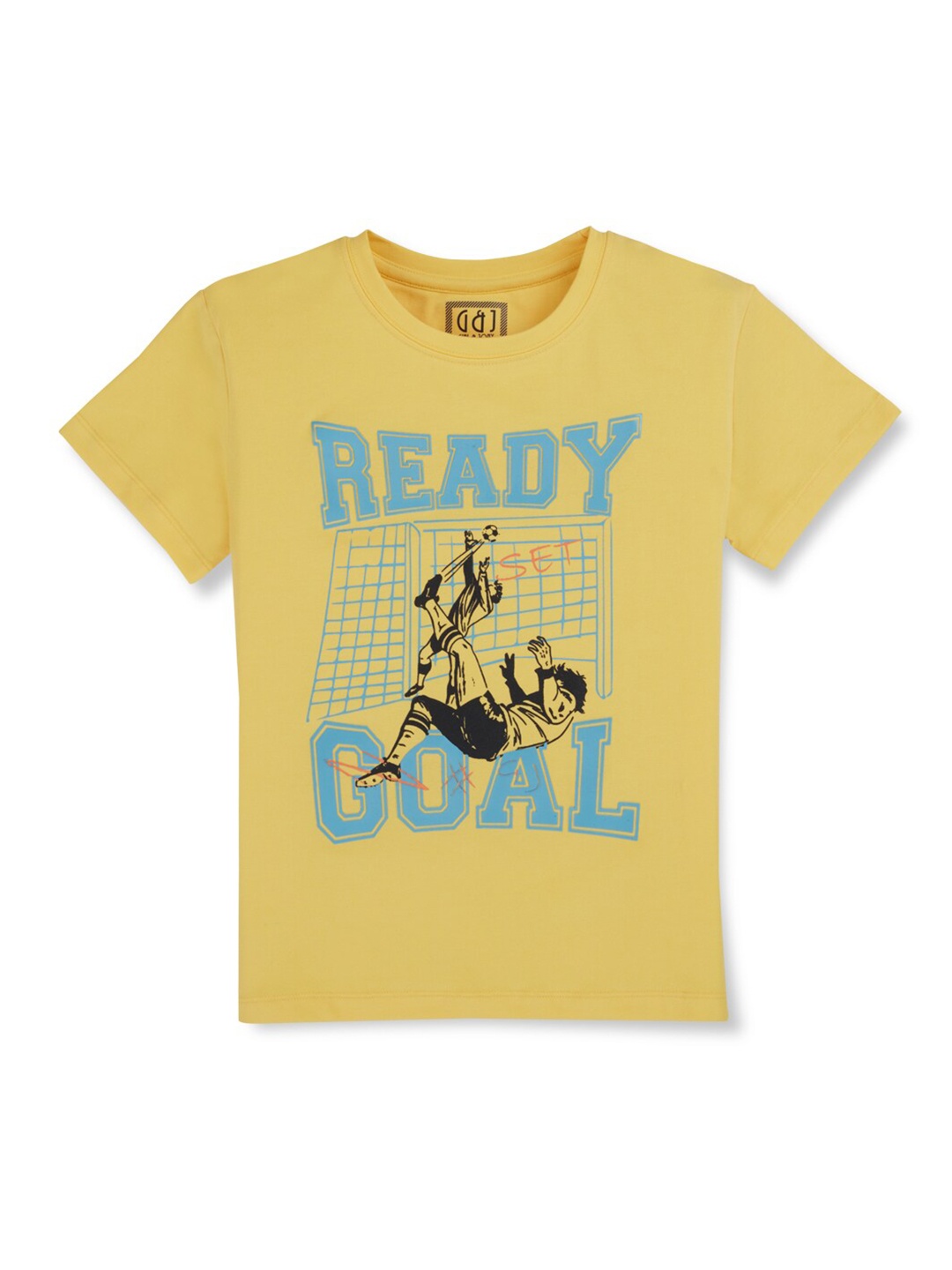 

Gini and Jony Boys Typography Printed Cotton T-shirt, Yellow