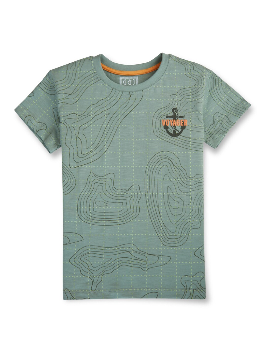 

Gini and Jony Boys Graphic Printed Round Neck Short Sleeves Cotton T-shirt, Green