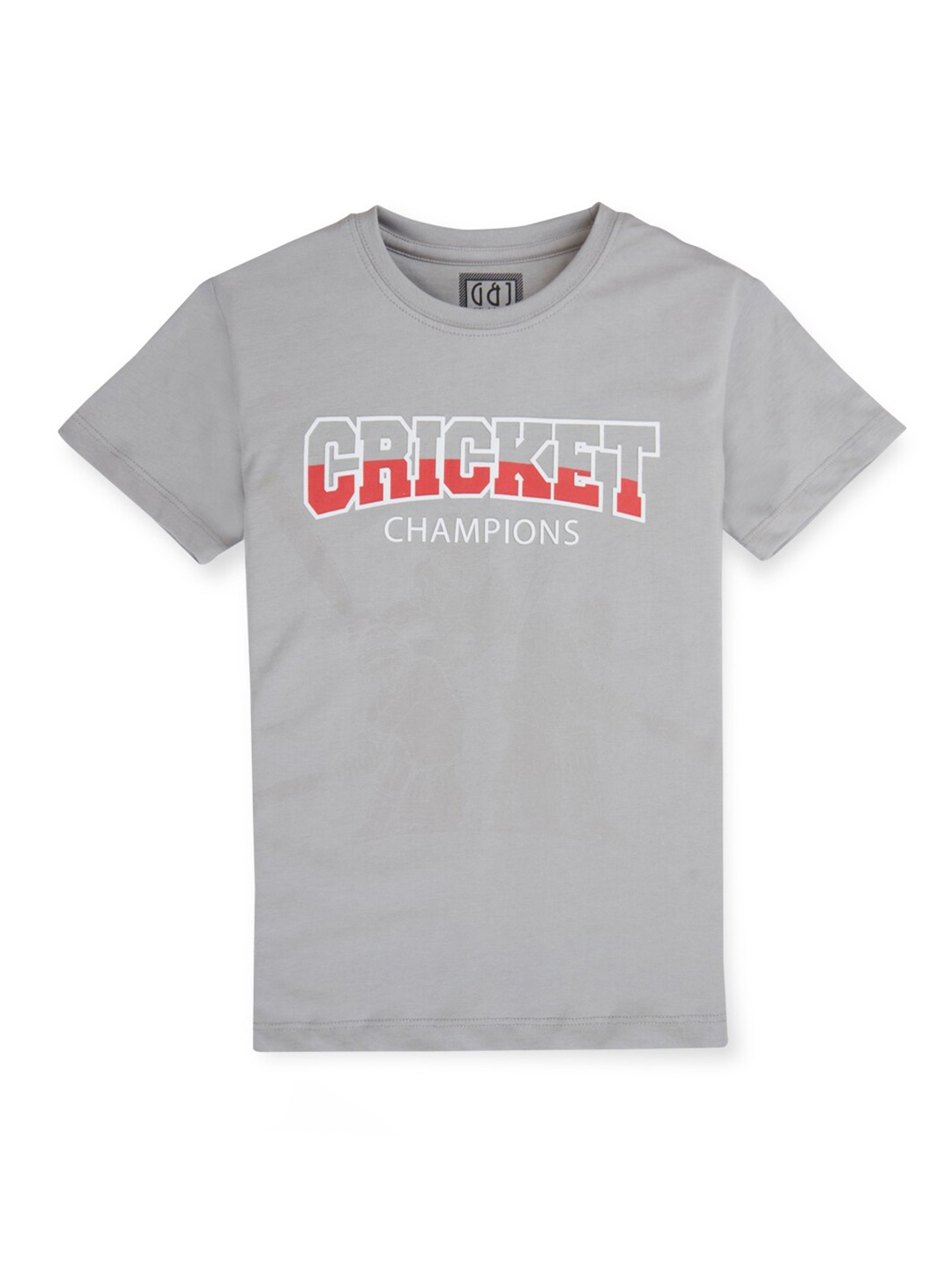 

Gini and Jony Boys Typography Printed Cotton T-shirt, Grey