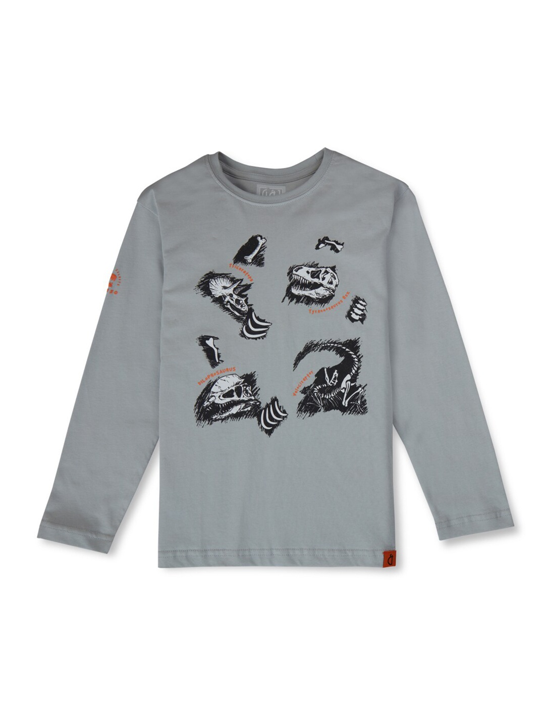 

Gini and Jony Boys Graphic Printed Cotton T-shirt, Grey