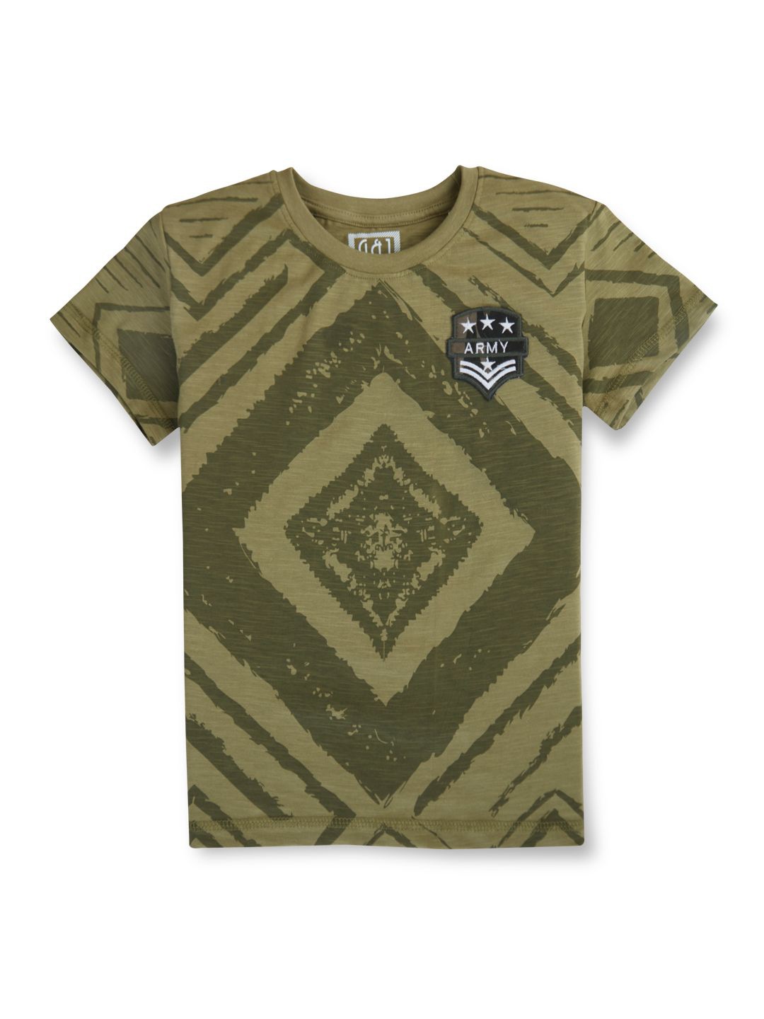 

Gini and Jony Boys Geometric Printed Cotton T-shirt, Olive