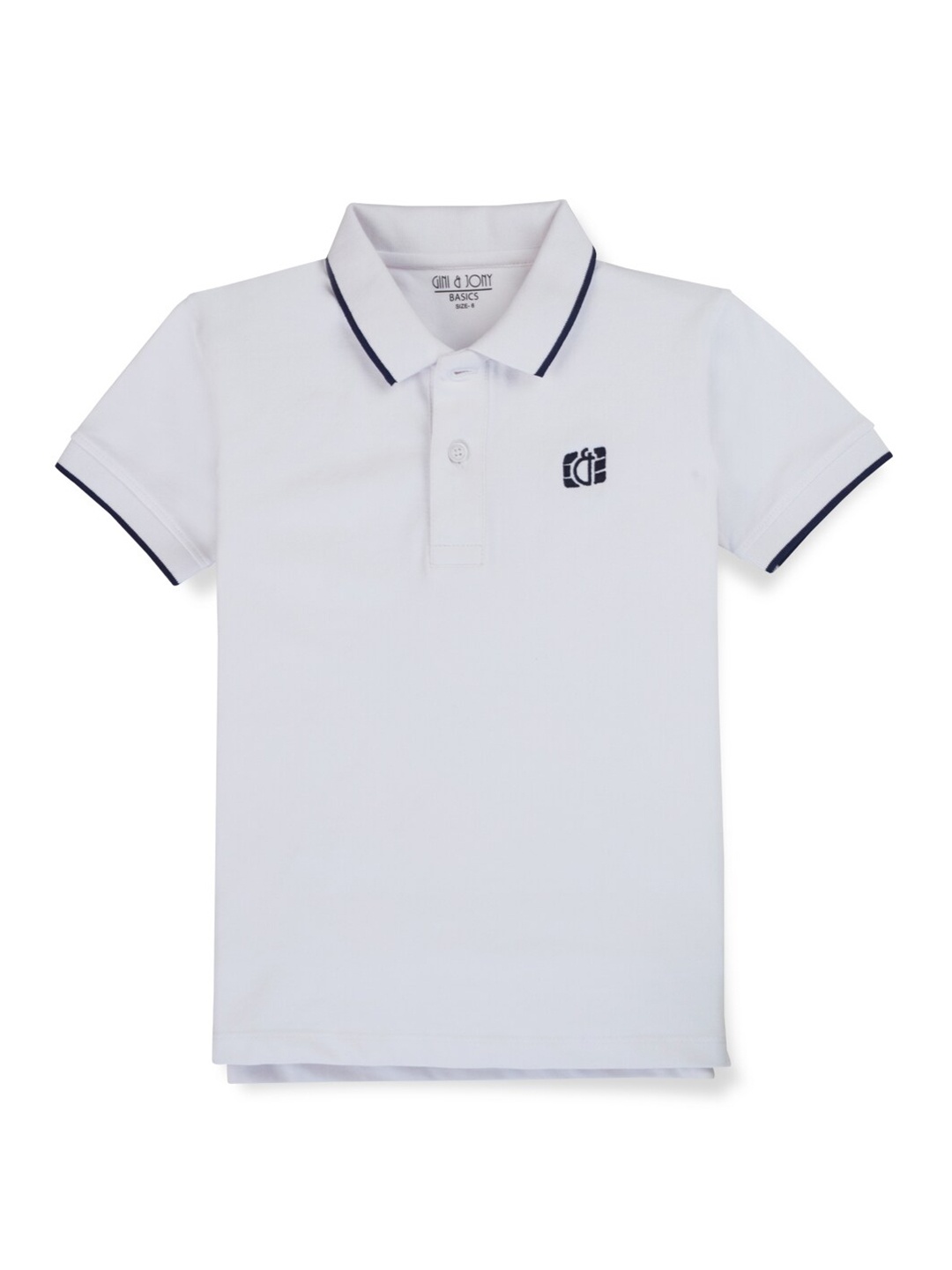 

Gini and Jony Boys Polo Collar Cotton T-shirt, White