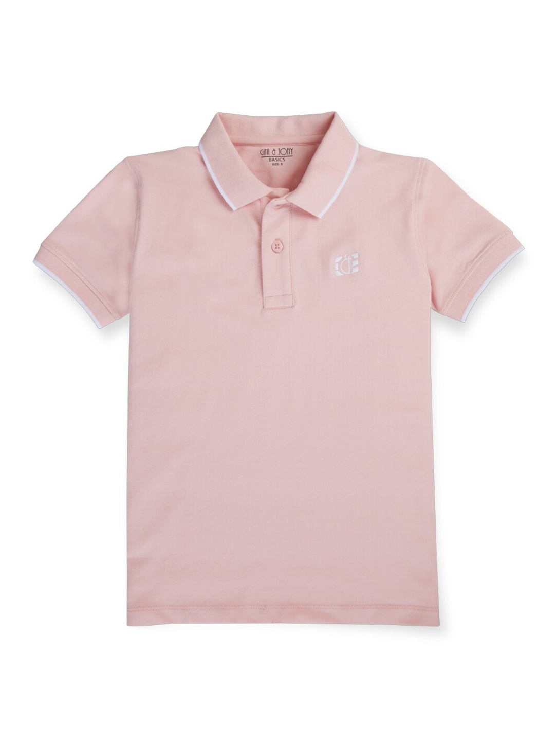 

Gini and Jony Boys Polo Collar Cotton T-shirt, Pink