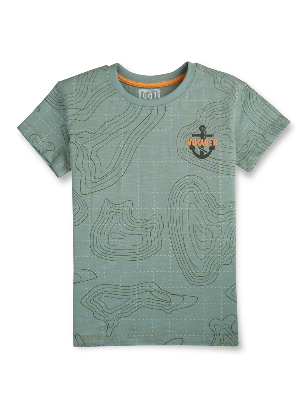 

Gini and Jony Boys Abstract Printed Cotton T-shirt, Green