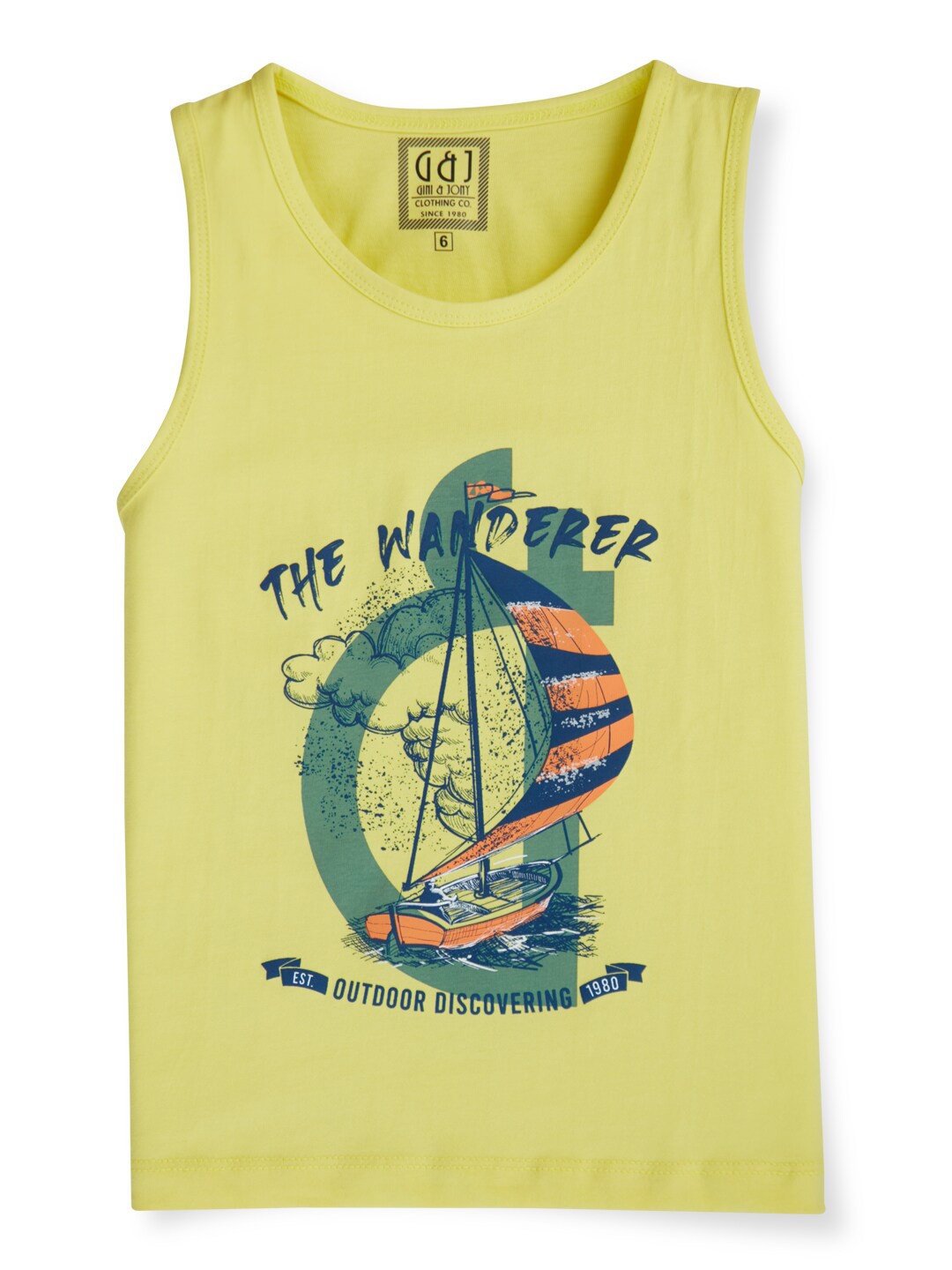 

Gini and Jony Boys Graphic Printed Cotton Sleeveless T-shirt, Yellow