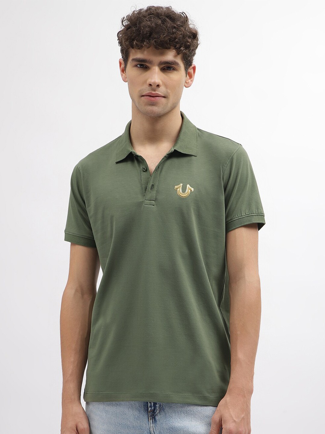 

True Religion Polo Collar Casual T-shirt, Green
