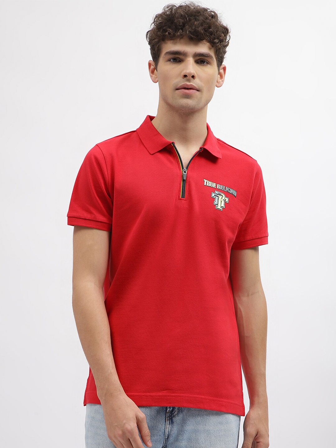 

True Religion Polo Collar Pure Cotton T-shirt, Red