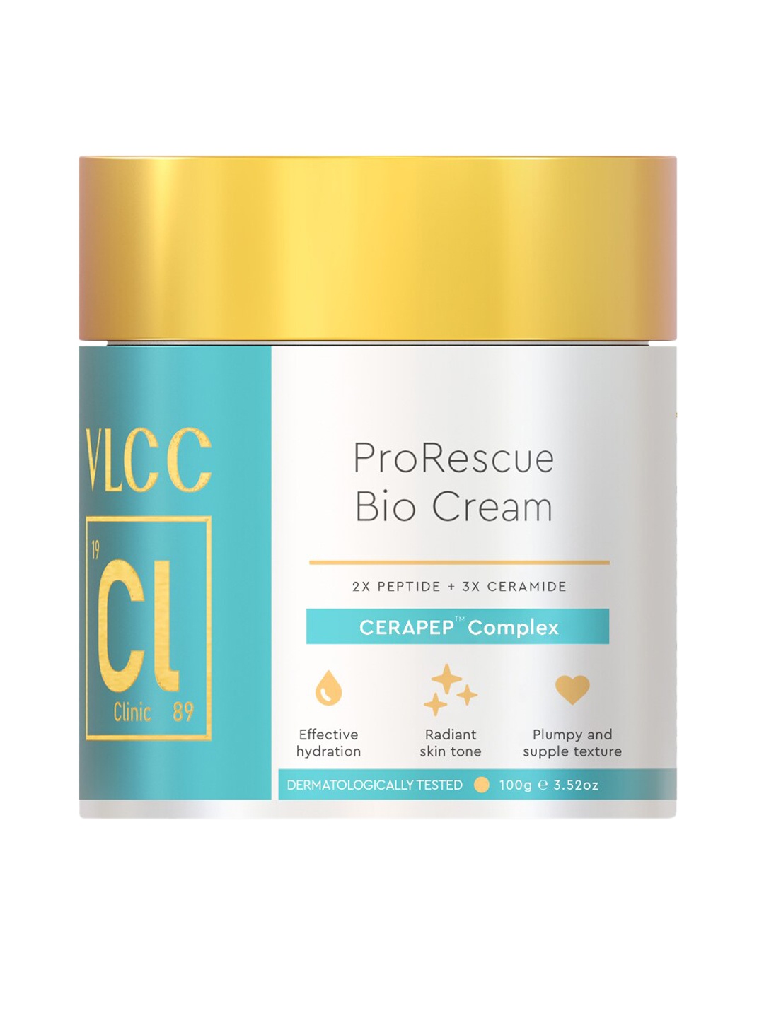 

VLCC Clinic ProRescue Bio Cream With Cerapep Complex - 100g, Turquoise blue