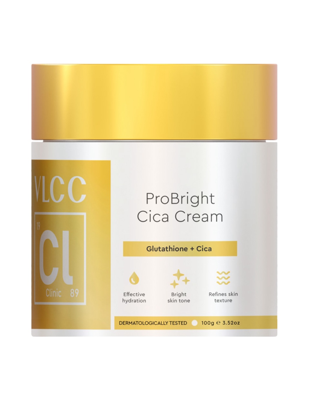 

VLCC Clinic ProBright Cica Cream with Glutathione - 100g, Yellow