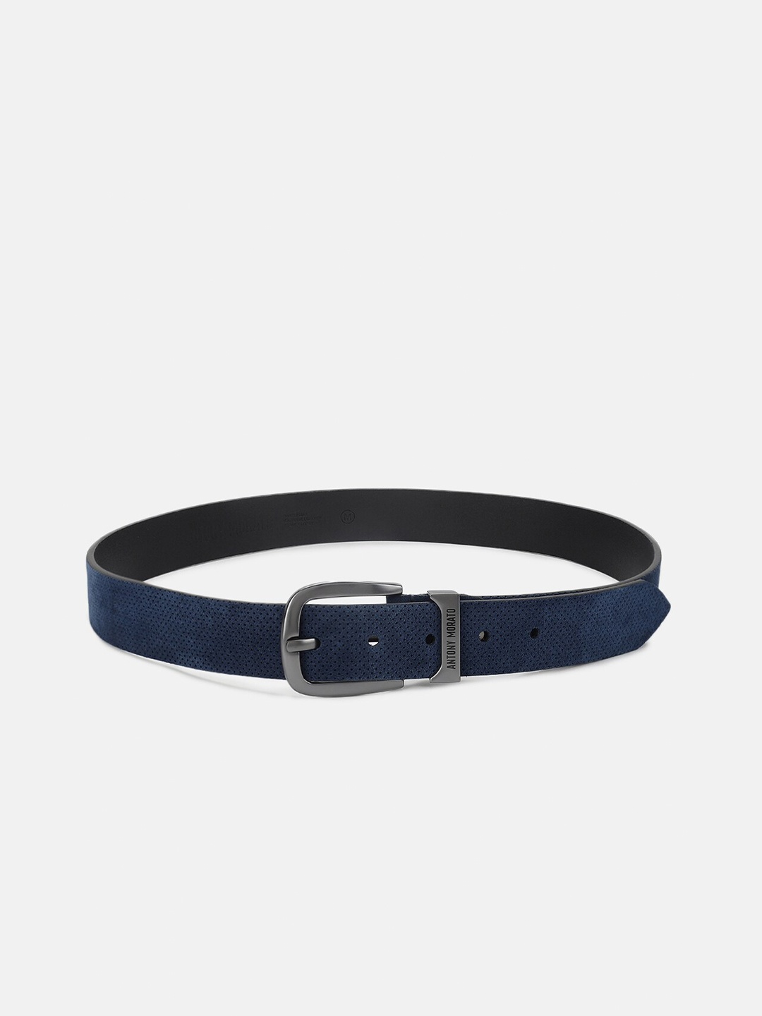 

Antony Morato Men Textured Leather Belt, Blue