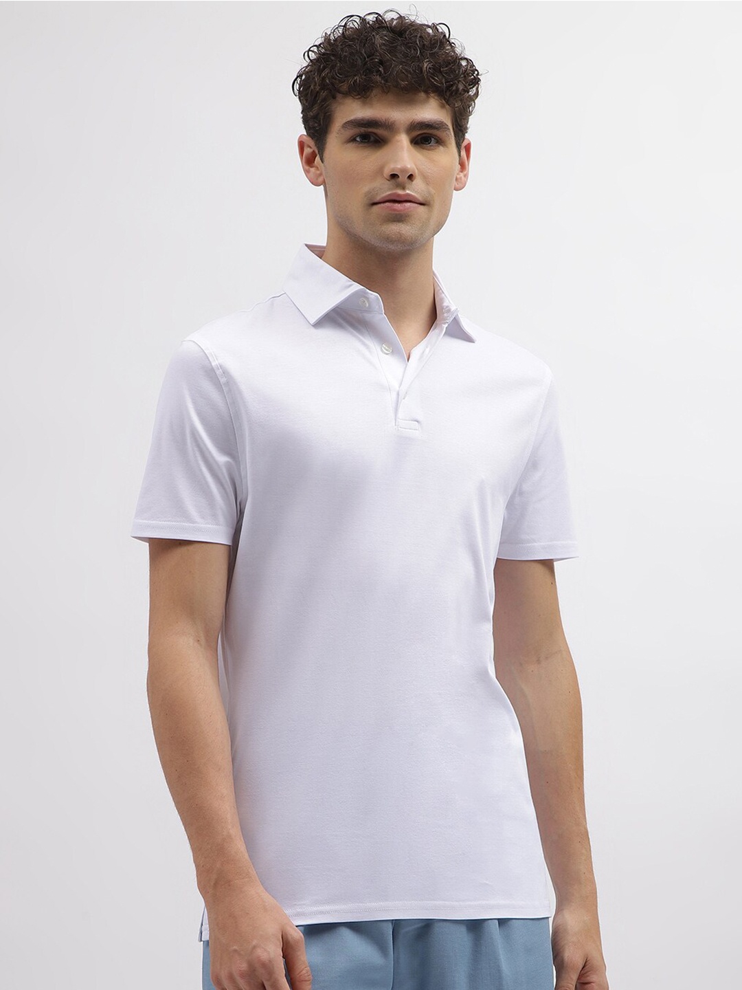 

Bruun & Stengade Polo Collar Pure Cotton T-shirt, White