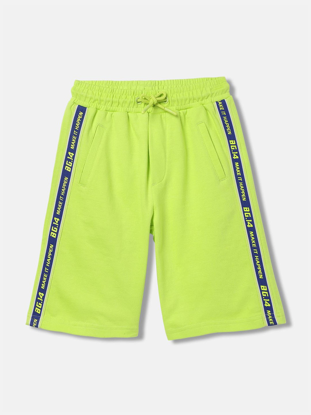 

Blue Giraffe Boys Mid-Rise Cotton Regular Shorts, Green