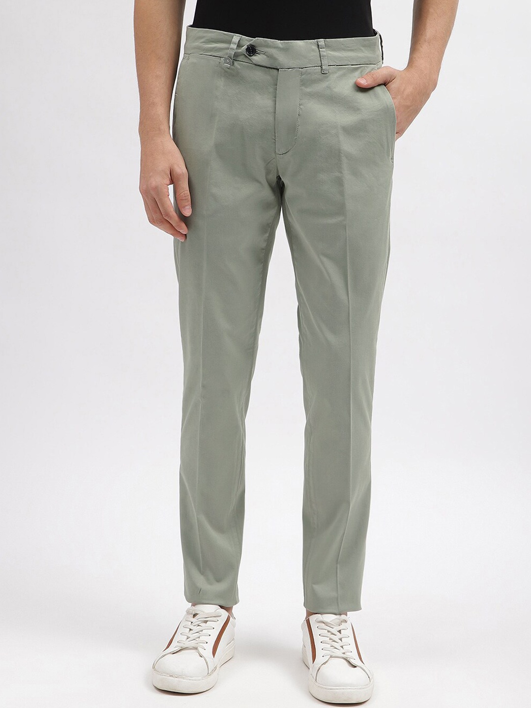 

Antony Morato Men Skinny Fit Mid Rise Trousers, Green