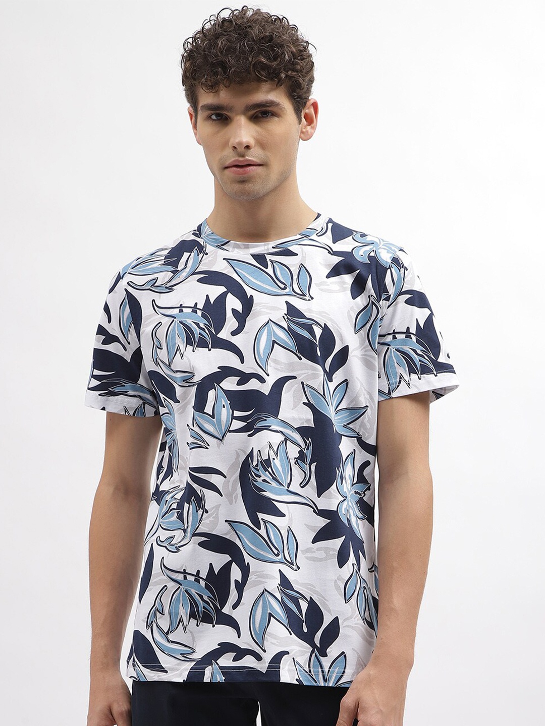 

Antony Morato Tropical Printed Pure Cotton T-shirt, Off white